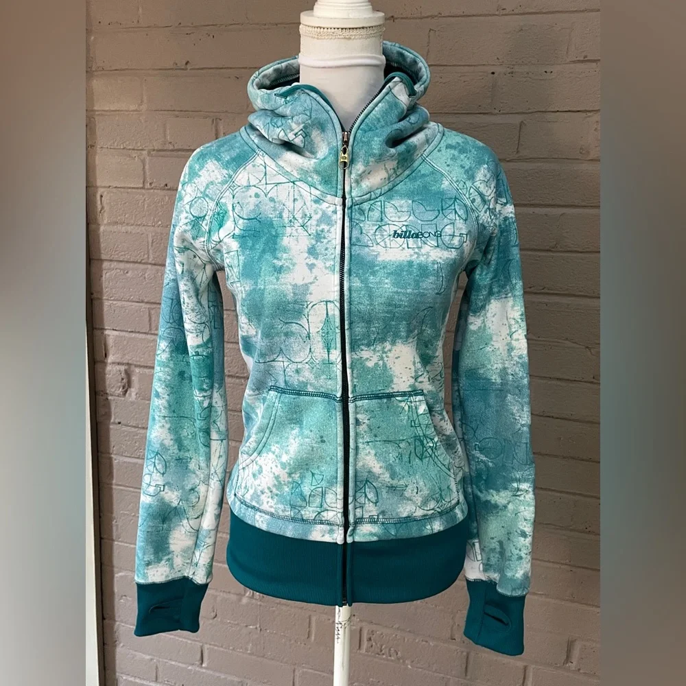 Billabong  print fleece lined hoodie M